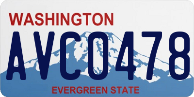 WA license plate AVC0478