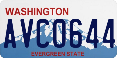 WA license plate AVC0644