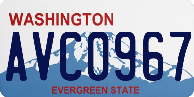 WA license plate AVC0967