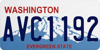 WA license plate AVC1192