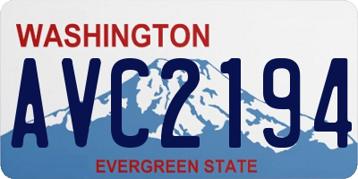 WA license plate AVC2194