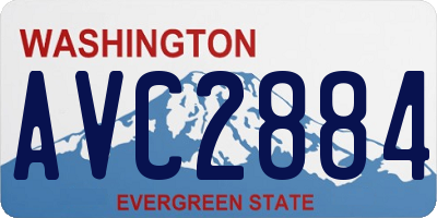 WA license plate AVC2884