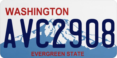WA license plate AVC2908