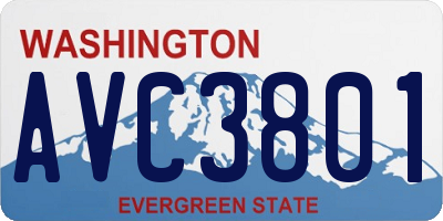WA license plate AVC3801