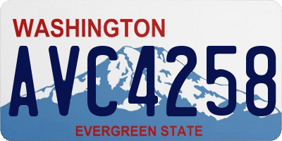 WA license plate AVC4258