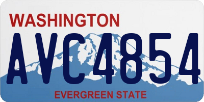 WA license plate AVC4854