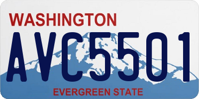 WA license plate AVC5501