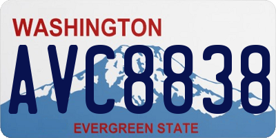 WA license plate AVC8838