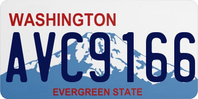 WA license plate AVC9166