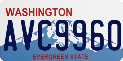 WA license plate AVC9960