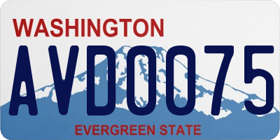 WA license plate AVD0075