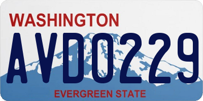 WA license plate AVD0229