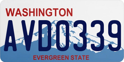 WA license plate AVD0339