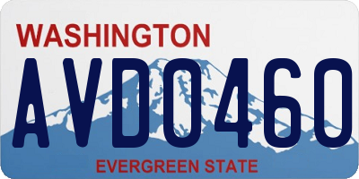 WA license plate AVD0460