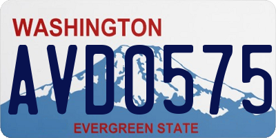 WA license plate AVD0575