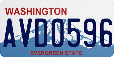 WA license plate AVD0596