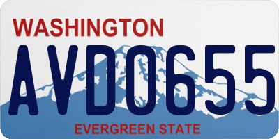 WA license plate AVD0655