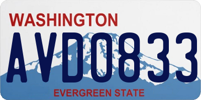 WA license plate AVD0833