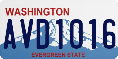 WA license plate AVD1016