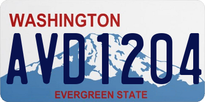 WA license plate AVD1204