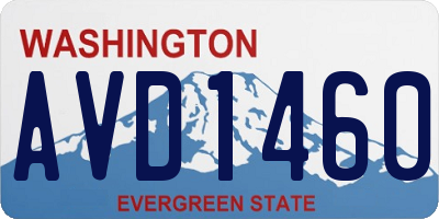 WA license plate AVD1460