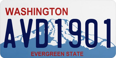 WA license plate AVD1901