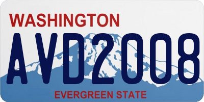 WA license plate AVD2008