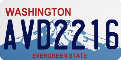 WA license plate AVD2216