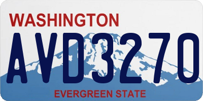 WA license plate AVD3270