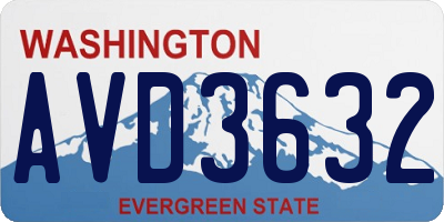 WA license plate AVD3632