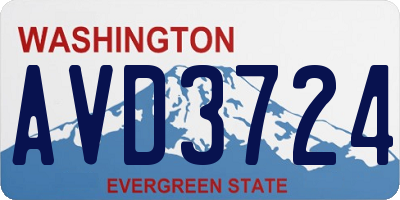 WA license plate AVD3724