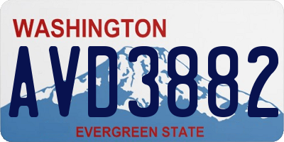 WA license plate AVD3882