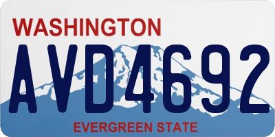 WA license plate AVD4692