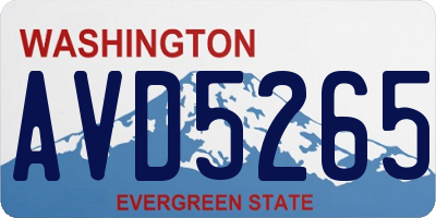 WA license plate AVD5265