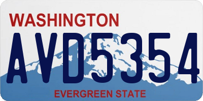 WA license plate AVD5354