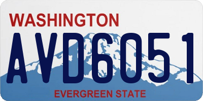 WA license plate AVD6051