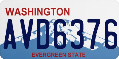WA license plate AVD6376