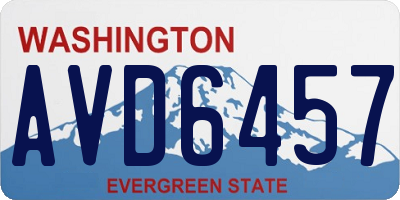 WA license plate AVD6457