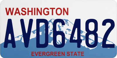 WA license plate AVD6482