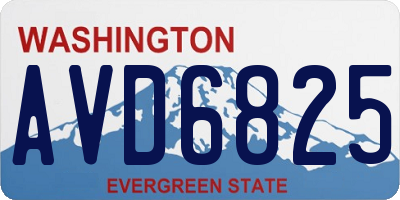 WA license plate AVD6825