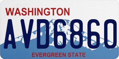 WA license plate AVD6860