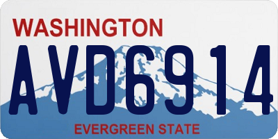 WA license plate AVD6914