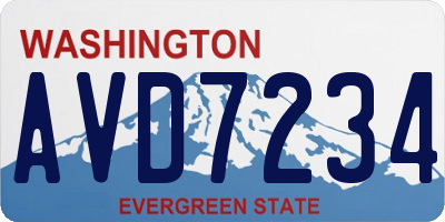 WA license plate AVD7234