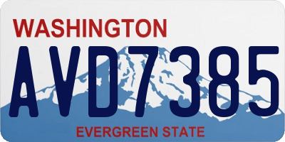 WA license plate AVD7385