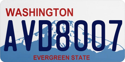 WA license plate AVD8007