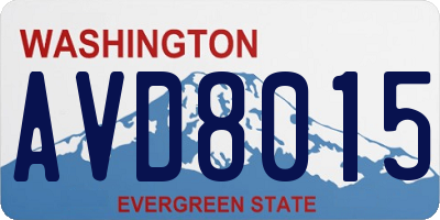 WA license plate AVD8015