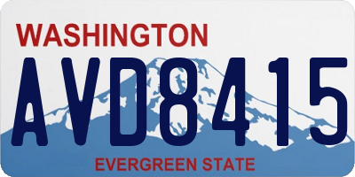 WA license plate AVD8415