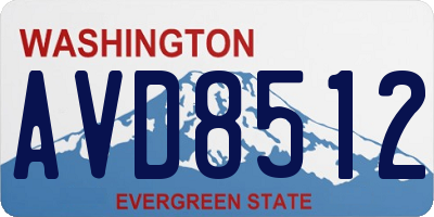 WA license plate AVD8512