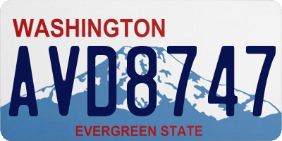 WA license plate AVD8747