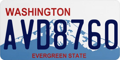 WA license plate AVD8760